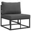 vidaXL Mobilier de jardin avec coussin avec oreiller Noir Aluminium