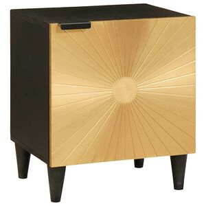 vidaXL Cabinet de chevet Noir et or 40 x 33,5 x 46 cm