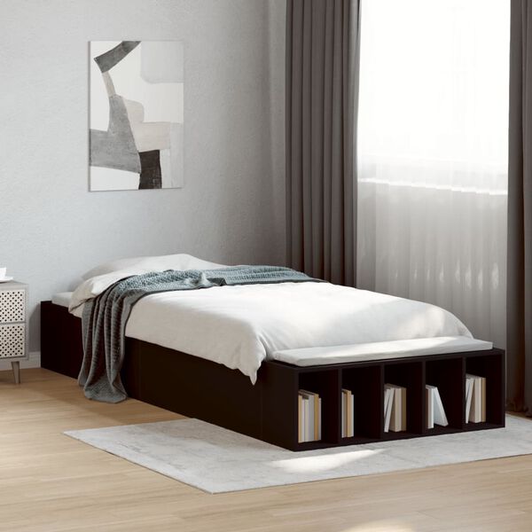 vidaXL Cadre de lit sans matelas noir 100x200 cm