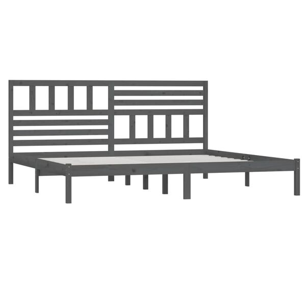 vidaXL Cadre de lit sans matelas bois massif de pin gris 200x200 cm