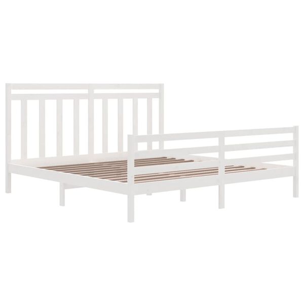 vidaXL Cadre de lit sans matelas blanc 180x200 cm bois massif