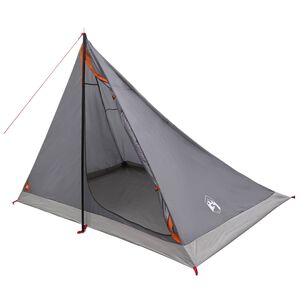 vidaXL Tente de randonn&eacute;e 4 personne Gris et orange