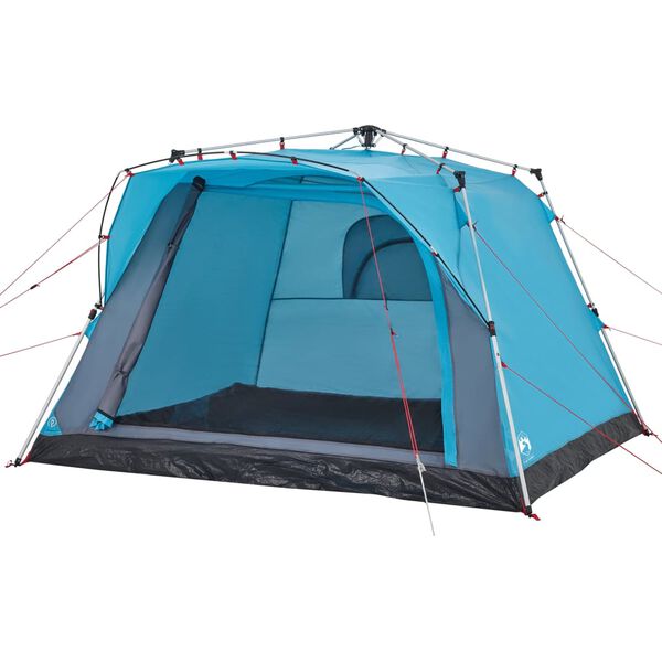 vidaXL Tente de camping cabine 4 personnes bleu libération rapide