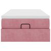 vidaXL Cadre de lit ottoman avec matelas rose 90x190 cm velours