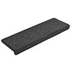 vidaXL Tapis d'escalier 30 pi&egrave;ces 65 x 21 x 4 cm Anthracite Bord rectangulaire