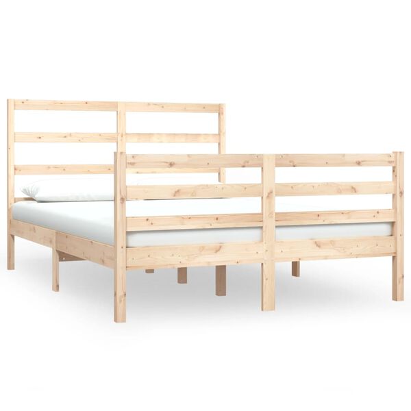 vidaXL Cadre de lit sans matelas bois massif de pin 135x190 cm