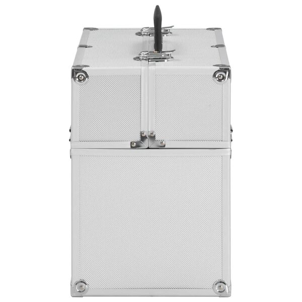 vidaXL Mallette &agrave; maquillage 38x23x34 cm argent&eacute; aluminium