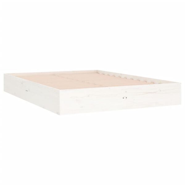vidaXL Cadre de lit sans matelas blanc bois massif 140x190 cm