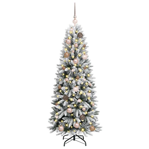 vidaXL Sapin de No&euml;l artificiel avec 150 LED avec support Blanc 150 cm
