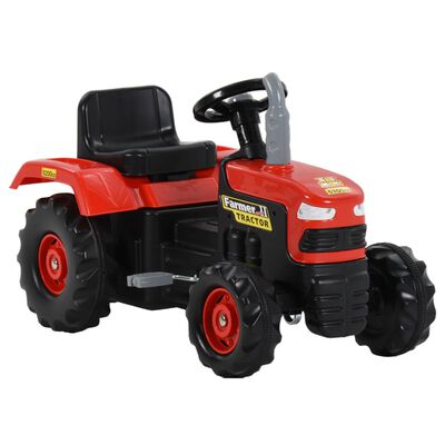 vidaXL Tracteur avec pédales pour enfants Rouge et noir