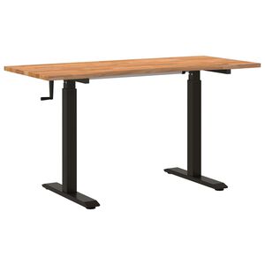 vidaXL Bureau Noir et Brun Clair 140 x 60 cm Bois de ch&ecirc;ne massif