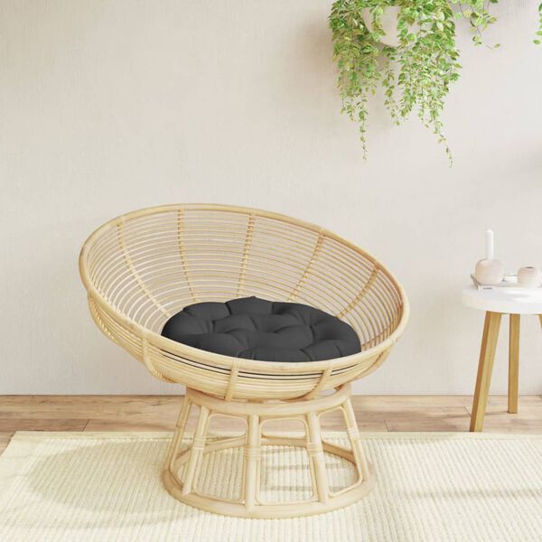 vidaXL Coussin rond noir &Oslash; 60 x11 cm tissu oxford