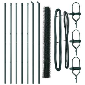 vidaXL Poteau de cl&ocirc;ture. Vert