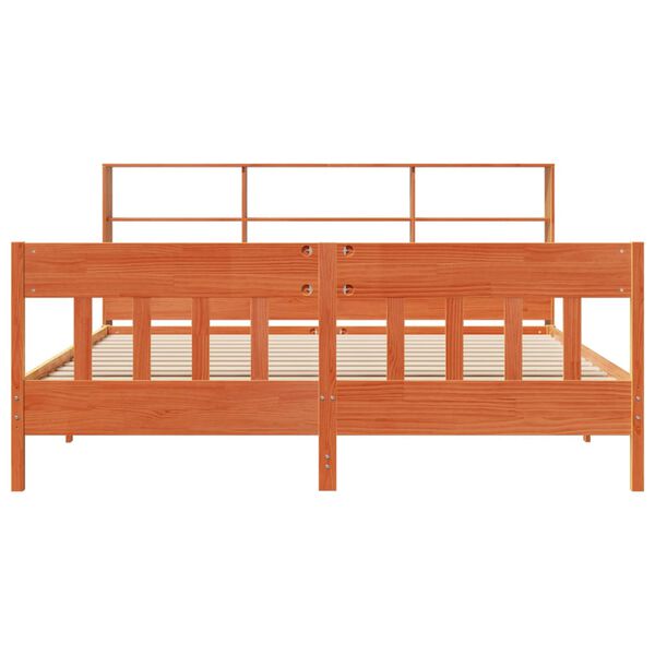vidaXL Cadre de lit sans matelas cire marron 180x200cm bois pin massif
