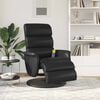 vidaXL Fauteuil inclinable de massage repose-pieds noir similicuir