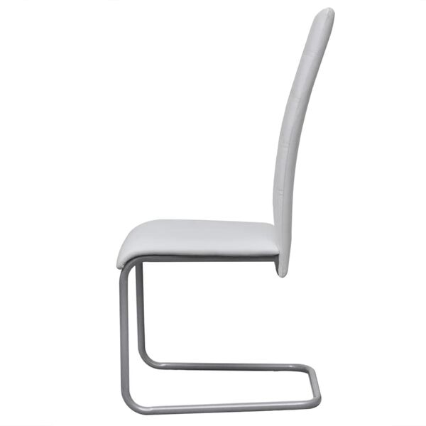 vidaXL Chaises à manger cantilever lot de 6 blanc similicuir