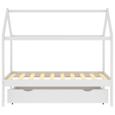 vidaXL Cadre de lit enfant avec tiroir blanc bois pin massif 80x160 cm