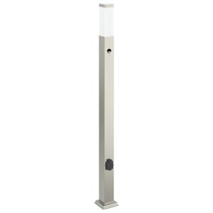 vidaXL Borne lumineuse avec d&eacute;tecteur et prise 110 cm acier inoxydable IP44