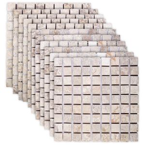 vidaXL Carreaux Mosa&iuml;ques Cr&egrave;me 30 x 30 cm Marbre