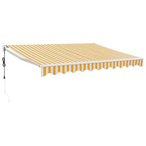 vidaXL Auvent r&eacute;tractable automatique jaune et blanc 3x2,5 m