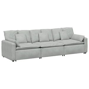 vidaXL Canap&eacute; modulable avec coussins gris clair