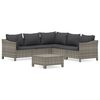 vidaXL Salon de jardin 6 pcs avec coussins Gris R&eacute;sine tress&eacute;e