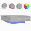 vidaXL Table basse avec lumi&egrave;res LED sonoma gris 100x100x31 cm