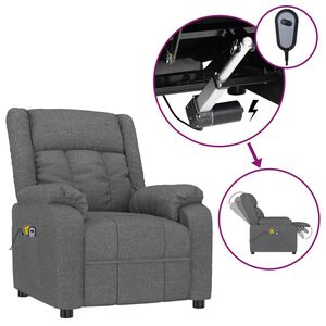 vidaXL Fauteuil &eacute;lectrique de massage Gris fonc&eacute; Tissu