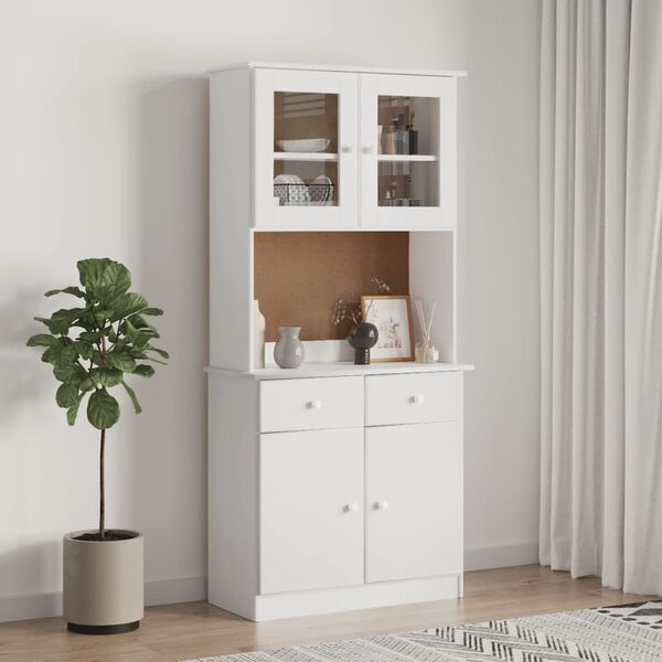 vidaXL Buffet ALTA blanc 77x35x165 cm bois massif de pin