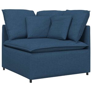 vidaXL Module d'angle pour canap&eacute; modulable avec coussins bleus 100 cm