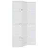 vidaXL Cloison de s&eacute;paration 3 panneaux blanc bois de paulownia massif
