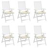 vidaXL Coussins de chaise jardin lot de 6 cr&egrave;me 50x50x2cm tissu oxford