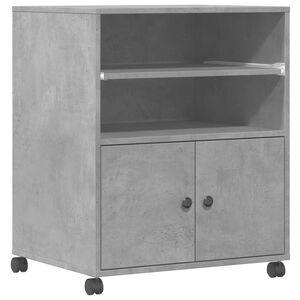 vidaXL Support d'imprimante avec roulettes gris b&eacute;ton 60x48x74 cm
