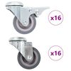 vidaXL 32 pcs Roulettes pivotantes &agrave; trou de boulon 50 mm