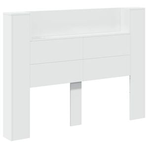 vidaXL Cabinet de T&ecirc;te de Lit avec LED Blanc 140 x 16,5 x 103,5 cm