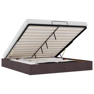 VidaXL Cadre de lit ottoman sans matelas marron fonc&eacute; 180x200 cm tissu