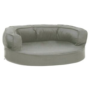 vidaXL Matelas de lit ergonomique de chien 60x42 cm Aspect de lin Gris