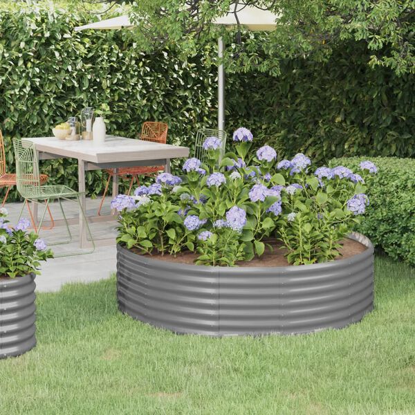 vidaXL Lit surélevé de jardin Acier galvanisé 140x140x36cm gris