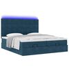 VidaXL Cadre de lit ottoman avec matelas bleu fonc&eacute; 180x200 cm velours