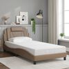 vidaXL Cadre de lit Viana avec LED sans matelas cappuccino 100x200 cm