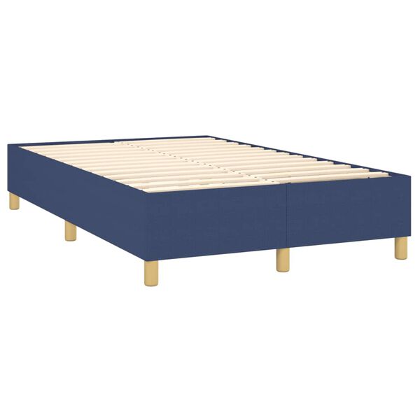 vidaXL Sommier &agrave; lattes de lit avec matelas Bleu 120x200 cm Tissu