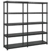 vidaXL &Eacute;tag&egrave;re de rangement &agrave; 5 niveaux Noir 183x45,7x185 cm Plastique