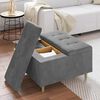 vidaXL Pouf de rangement Gris fonc&eacute; 80 x 80 x 45 cm Velours