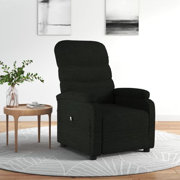 vidaXL Fauteuil inclinable &eacute;lectrique Noir Tissu