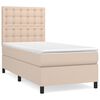vidaXL Sommier &agrave; lattes de lit avec matelas Cappuccino 90x190 cm