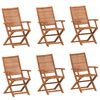 vidaXL Chaises pliantes, lot de 6, 57 x 66 x 95 cm, en bois d'acacia massif