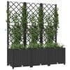 vidaXL Jardini&egrave;re de jardin avec treillis Noir 120 x 40 x 136 cm PP