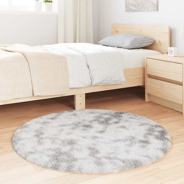 vidaXL Tapis Shaggy à poils longs NAVARRA gris argenté 100x100 cm