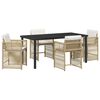 vidaXL Ensemble de salle &agrave; manger pour jardin 5 pcs Beige polyrotin