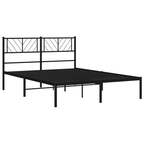 vidaXL Cadre de lit m&eacute;tal sans matelas et t&ecirc;te de lit noir 160x200 cm